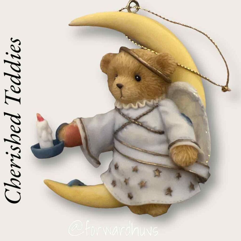 Enesco Cherished Teddies Hanging Ornament - "Angel Sitting on the Moon"